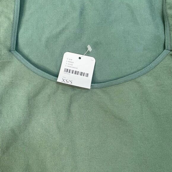 New Free People Intimately seamless open back mock neck top Size XS/S moss green - Picture 7 of 7
